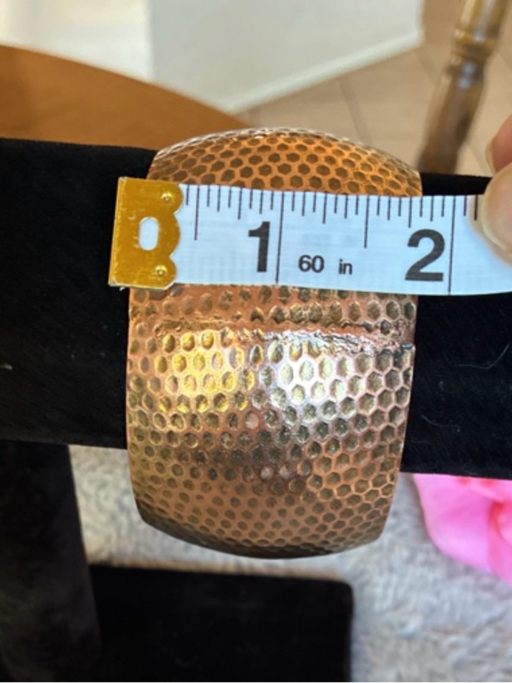 Hammered Metal Cuff Bracelet - Brass Tone - Picture 4 of 4